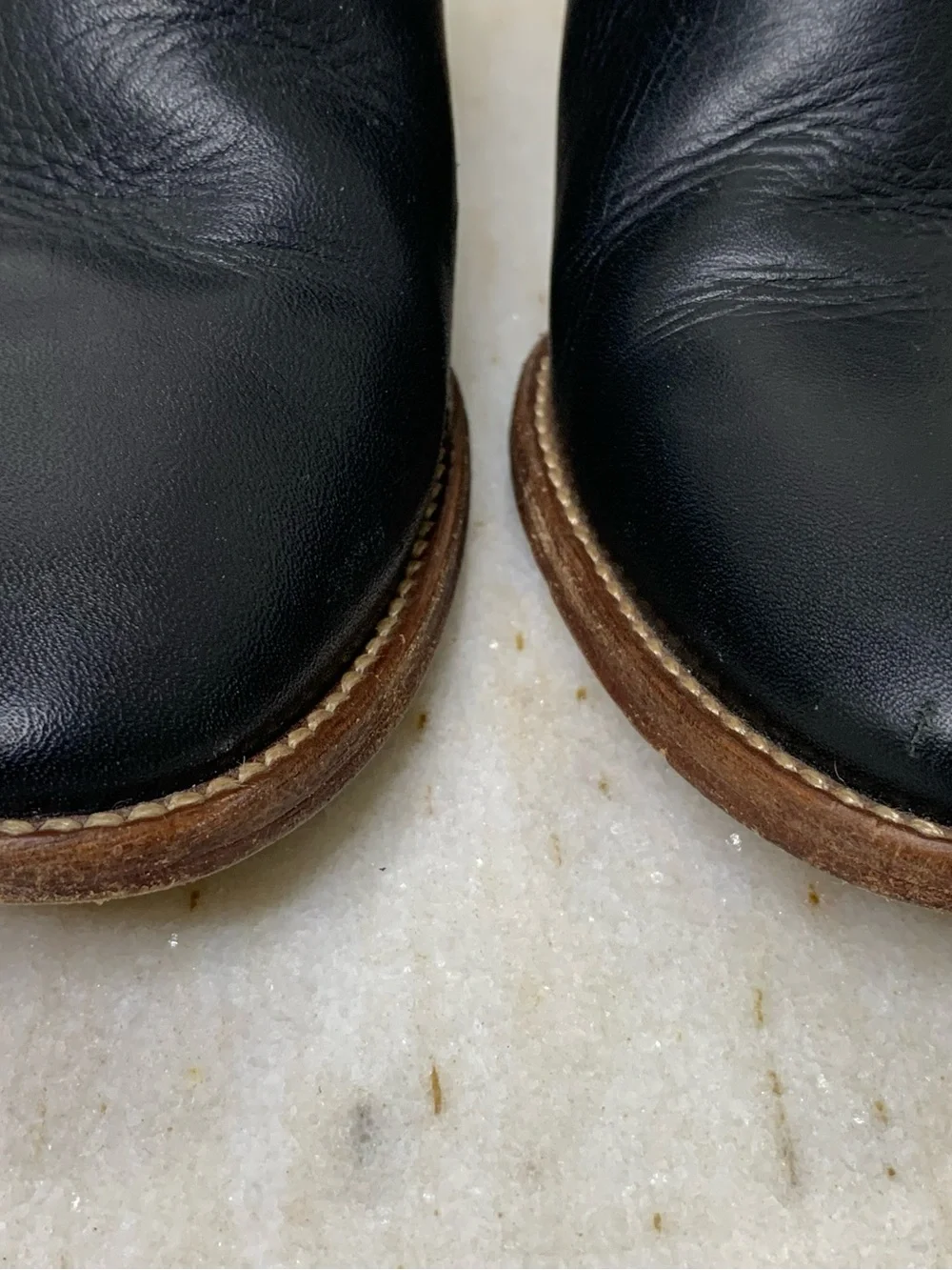 Madewell boot ankle “The Billie” black Leather style f5044 Stacked Sole - Picture 2 of 11